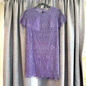 Purple lace dress.